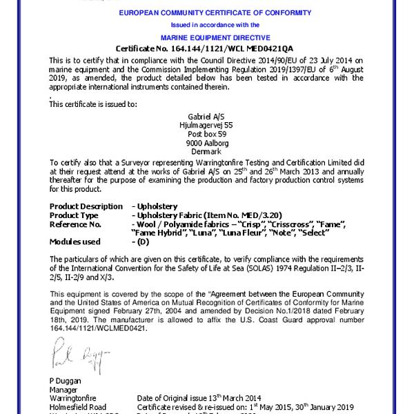 crisp - flammability MED-IMO 421 ENG-120220